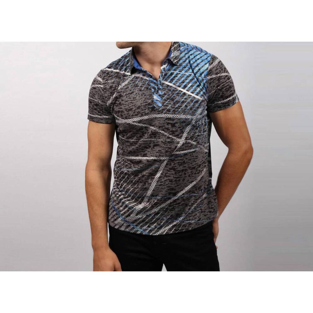 NEW EIGHT X print polo shirt in black